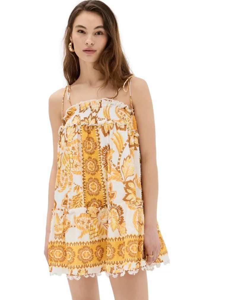 Farm Rio Aura Off White Mini Dress